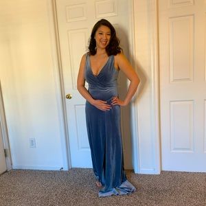 Dusty Blue Formal Bridesmaid Dress